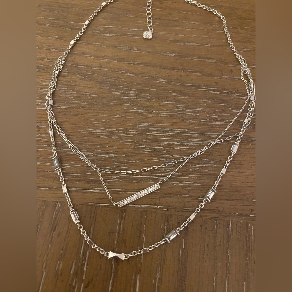 Kendra Scott “Addison Triple Strand Necklace” (silver)